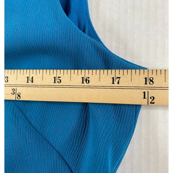 Ann Taylor Womens Sheath Dress with Crossover Skirt Blue Size 8 Office Career - Picture 6 of 8